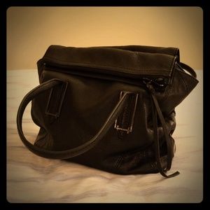 GENUINE black leather handbag